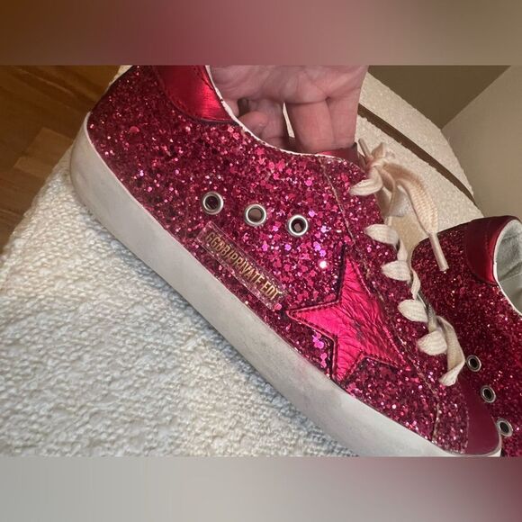 Golden goose superstar glitter women’s tennis shoe, size 8 - Picture 4 of 12